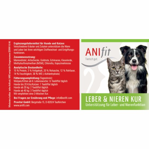Hond Kat Accessories Voedingssupplementen Lever & nieren kuur 80g 1 Stuk -3- Anifit